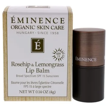 Eminence Organic Skincare Rosehip & Lemongrass Lip Balm SPF 15, 0.14 Oz, 24 Count