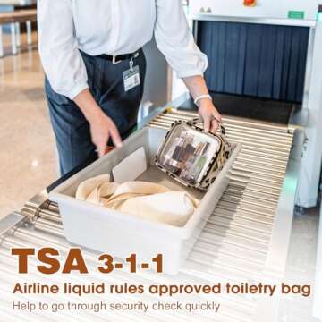 Wedama TSA Approved Toiletry Bag, 2 Pack Clear Makeup Bags with Handles, Quart Size PVC Clear Cosmet...