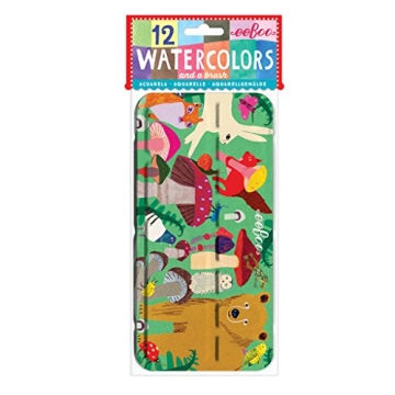 eeBoo Watercolors Paint Set in Portable Tin with Brush