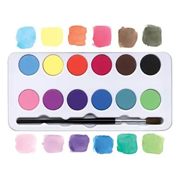 eeBoo Watercolors Paint Set in Portable Tin with Brush