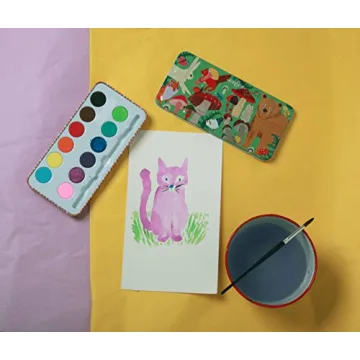 eeBoo Watercolors Paint Set in Portable Tin with Brush