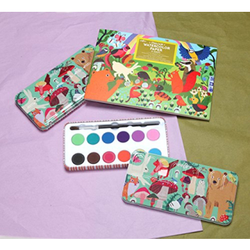 eeBoo Watercolors Paint Set in Portable Tin with Brush