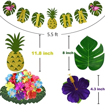 JOPHMO Tropical Luau Party Pack - 112 PCS for Fun Parties