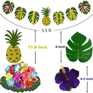 JOPHMO Tropical Luau Party Pack - 112 PCS for Fun Parties