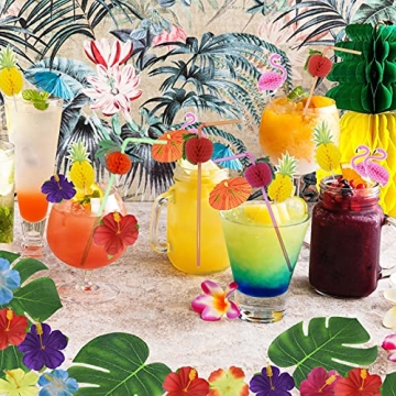 JOPHMO Tropical Luau Party Pack - 112 PCS for Fun Parties