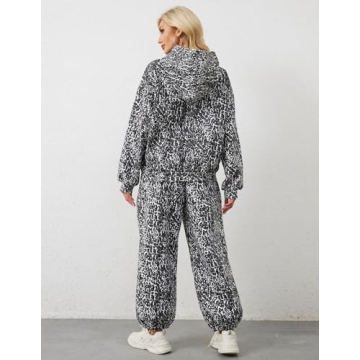Eutten Leopard Print Sweatsuits Cozy 2 Piece Set for Women