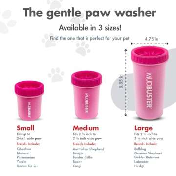 Dexas MudBuster Portable Dog Paw Cleaner, Pink Large Pet Supplies and Accessories