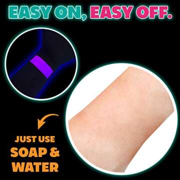 Kraze FX Neon Pop 1-Stroke 12 Split Cake Palette (6 gm) with 2 Brushes - Professional UV Glow Blacklight Reactive Body & Face Painting Kit, Water Activated, Hypoallergenic, Vibrant Face Paint