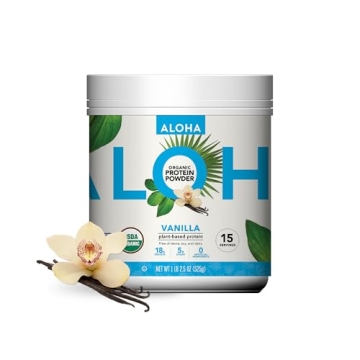 ALOHA Organic Protein Powder - Vegan Vanilla Flavor 19.6 oz