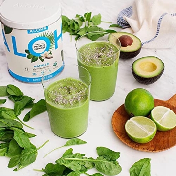 ALOHA Organic Protein Powder - Vegan Vanilla Flavor 19.6 oz