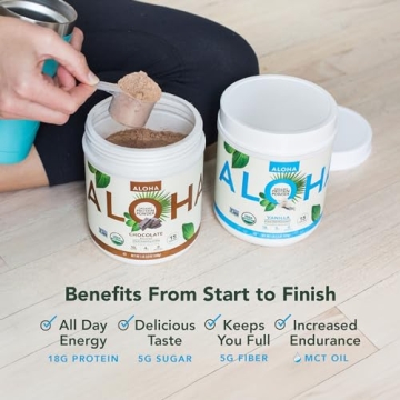 ALOHA Organic Protein Powder - Vegan Vanilla Flavor 19.6 oz