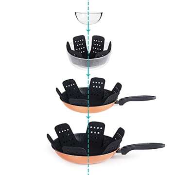 BYKITCHEN Pan Protector with Stars, Set of 12 and 3 Different Sizes, Black Pan Separators, Felt Pot ...