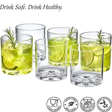 Amazing Abby - Liberty - 12-Ounce Plastic Tumblers (Set of 6), Plastic Drinking Glasses, Reusable Plastic Cups, BPA-Free, Shatter-Proof, Dishwasher-Safe (Made of Plastic, NOT Glass)