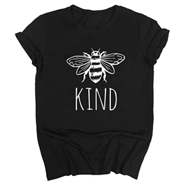 YITAN Women Cute Funny Graphic T Shirts - Black Medium Size