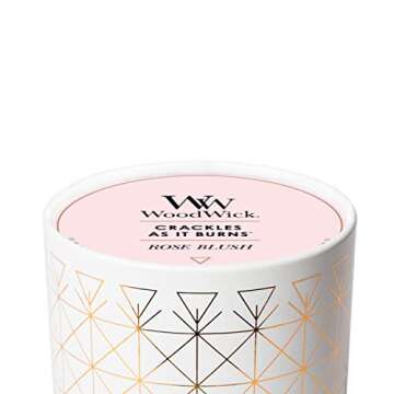 Woodwick Aura Rose Blush Scented Wood Wick 9.7 oz. Glass Jar Candle