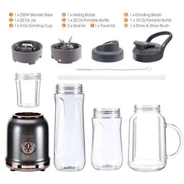 Smoothie Blender with 6 Sharp Blades and Travel Cups