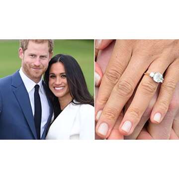 Meghan Markle Inspired Sterling Silver Cushion CZ Ring