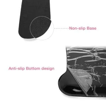 MOSISO Wrist Rest Support for Mouse Pad & Keyboard Set, Peony Ergonomic Mousepad Non-Slip Base Home/Office Pain Relief & Easy Typing Cushion with Neoprene Cloth & Raised Memory Foam, Black