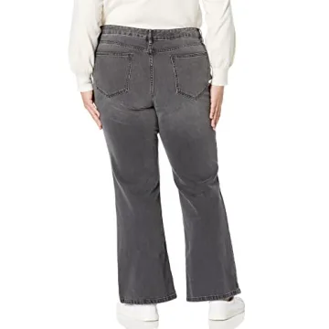 The Drop Women's Faded Carbon Cooper Mid Rise Boot Cut Pants