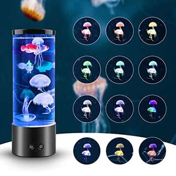 Jellyfish Lava Lamp Light LED Jellyfish Lamp Jellyfish Mood Lamp,16 Colour Changing & 4 Colour Modes...