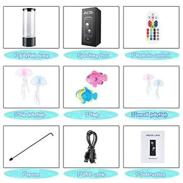 Jellyfish Lava Lamp Light LED Jellyfish Lamp Jellyfish Mood Lamp,16 Colour Changing & 4 Colour Modes,Jellyfish Aquarium Lamp Sensory Treatment Deco Room Night Light Relax Gift Kids Remote Control USB
