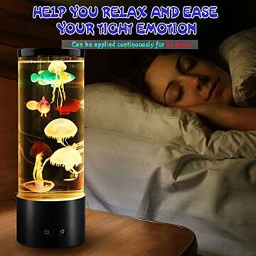 Jellyfish Lava Lamp Light LED Jellyfish Lamp Jellyfish Mood Lamp,16 Colour Changing & 4 Colour Modes,Jellyfish Aquarium Lamp Sensory Treatment Deco Room Night Light Relax Gift Kids Remote Control USB