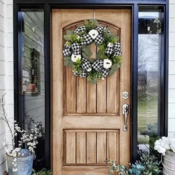 Stylish Fall Wreath for Door - Autumn Pumpkin Decor