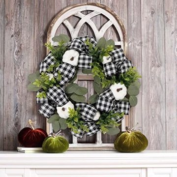 Stylish Fall Wreath for Door - Autumn Pumpkin Decor