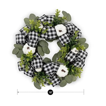 Stylish Fall Wreath for Door - Autumn Pumpkin Decor