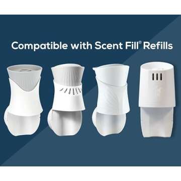 Scent Fill Holiday Kit (Cinnamon Apple, Sycamore Fir, Warm Spice, and Cranberry Plum), 4 Refills + Diffuser
