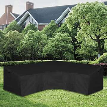 Easy-Going Patio V-Shaped Sectional Sofa Cover, Waterproof Outdoor Sectional Cover,Heavy Duty Garden...
