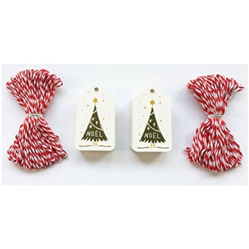 LWR CRAFTS 100 Hang Tags with Cotton Strings for Gifting