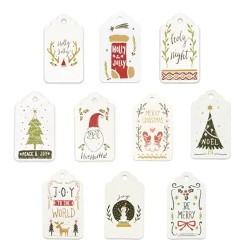 LWR CRAFTS 100 Hang Tags with Cotton Strings for Gifting