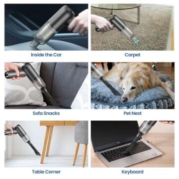 Portable Handheld Car Cordless Vacuum Cleaner with Powerful Suction, High Power Mini Sweeper, Dust Buster, Lightweight, Easy to Hold,Quiet Electric Air Duster,Small Vacuuming for Home,Kitchen,Gift