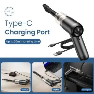 Portable Handheld Car Cordless Vacuum Cleaner with Powerful Suction, High Power Mini Sweeper, Dust Buster, Lightweight, Easy to Hold,Quiet Electric Air Duster,Small Vacuuming for Home,Kitchen,Gift