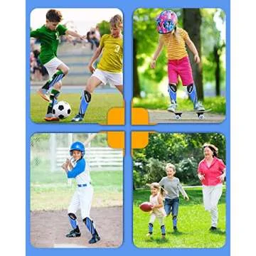 BROTOU Shin Guards Soccer Youth, Soccer Shin Guards for Kids 3-15, Light Weight Adjustable Straps Shin Pads Protection Equipment with Ankle and Leg Calf Protection (S, Blue)