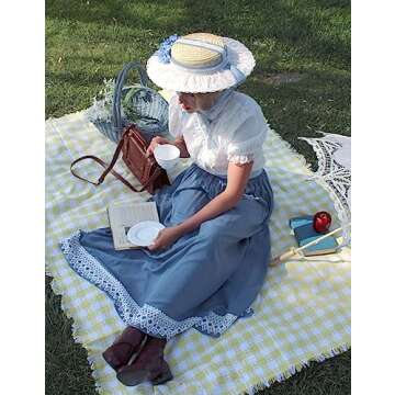 Scarlet Darkness Maxi Skirts for Women A-Line Drawstring Waist Boho Skirt Plus Size Light Blue XL