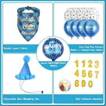 Zaabaazina Dog Birthday Party Supplies Set for Celebration
