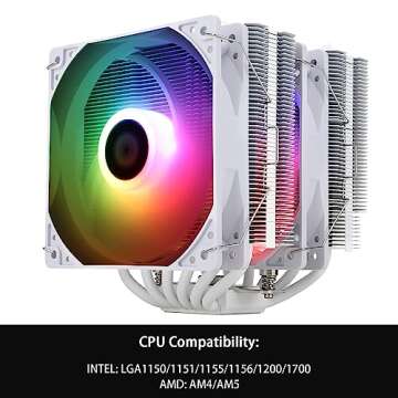 Thermalright Peerless Assassin 120 SE ARGB White CPU Air Cooler, 6 Heat Pipes CPU Cooler, Dual 120mm TL-C12CW-S PWM Fan, AGHP Technology, for AMD AM4/AM5/Intel LGA1700/1150/1151/1155/1200