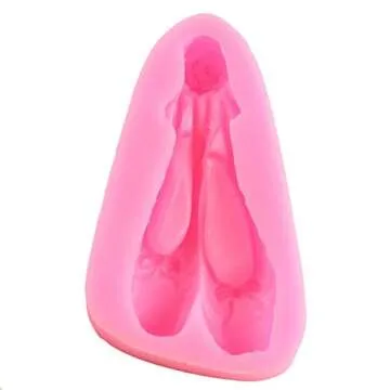 1PC Cute Lovely Ballet Slippers Shoes Silicone Mold for DIY Jelly Shots Soap Mould Ice Cube Gum Paste Cupcake Cake Topper Decoration Candy Handmade Ice Cream Fondant Mold Desserts Chocolate