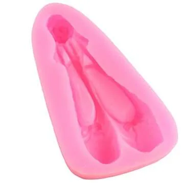 1PC Cute Lovely Ballet Slippers Shoes Silicone Mold for DIY Jelly Shots Soap Mould Ice Cube Gum Paste Cupcake Cake Topper Decoration Candy Handmade Ice Cream Fondant Mold Desserts Chocolate