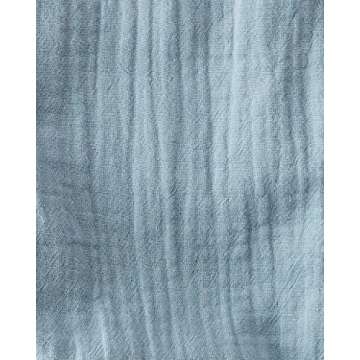 little planet by carter's unisex-baby Organic Cotton Gauze Overall Jumpsuit, Blue Creek, 9 Months