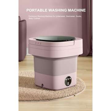 MacLehose Mini Portable Washing Machine,9L, Mini Washer and Dryer Combo, Foldable,Portable Washer Machine for Baby Clothes, Underwear or Socks,Small Clothes, Camping&Travel Laundry,Mini Washer