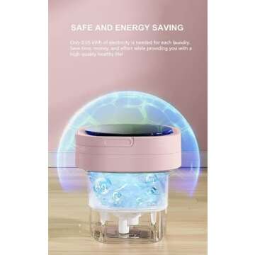 MacLehose Mini Portable Washing Machine,9L, Mini Washer and Dryer Combo, Foldable,Portable Washer Machine for Baby Clothes, Underwear or Socks,Small Clothes, Camping&Travel Laundry,Mini Washer