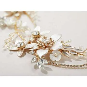 SWEETV Gold Bridal Headpieces for Elegant Weddings