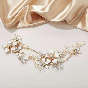 SWEETV Gold Bridal Headpieces for Elegant Weddings