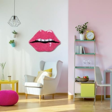 Pink Lips Non-Slip Bath Mat - Cute and Soft Bathroom Rug