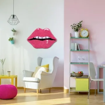 Pink Lips Non-Slip Bath Mat - Cute and Soft Bathroom Rug