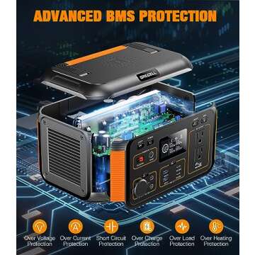 GRECELL Portable Solar Generator 500W with Solar Panel 100W, Portable Power Station 500W AC Outlet, Portable Solar Panel 21.5V 5.5A for Home Use Outdoor Camping Backup Emergency