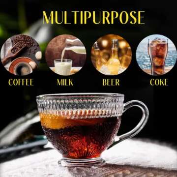 LMTNNB Vintage Coffee Mugs Set of 2, 14 oz Glass Cups